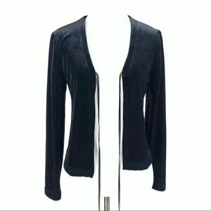 La Belle Womens cardigan size S black velvet vintage Y2k vintage holiday party